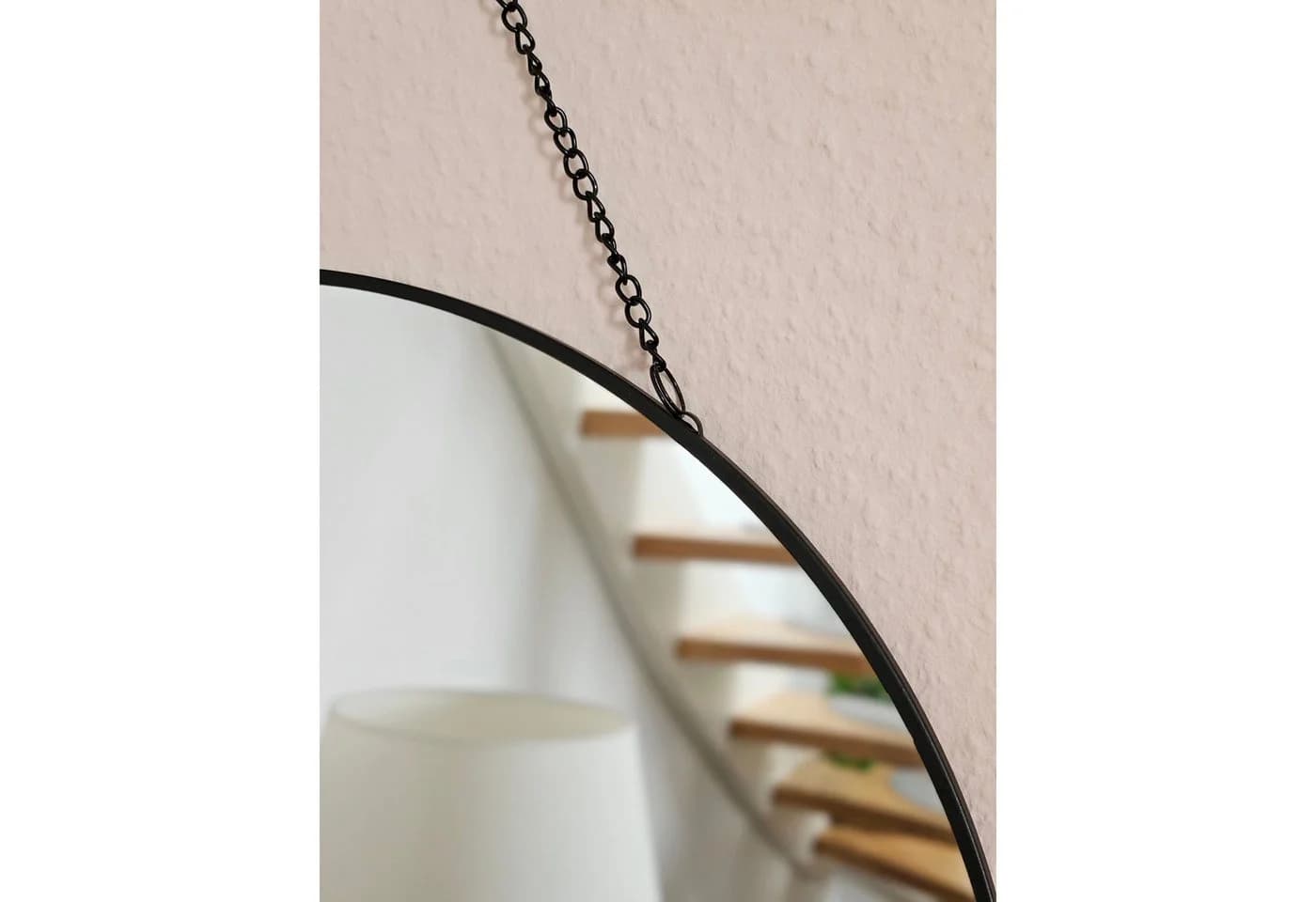 Meinposten Wandspiegel Rund 30 cm Metall Schwarz Glas Schminkspiegel Dekospiegel - Bild 4