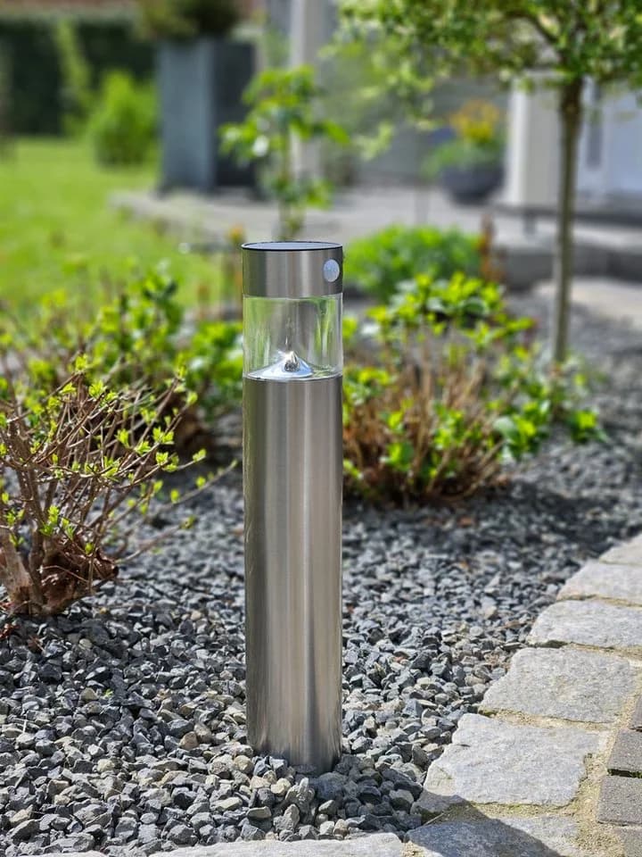Meinposten Solar-Außenleuchte mit Bewegungsmelder, Edelstahl silber - Bild 3