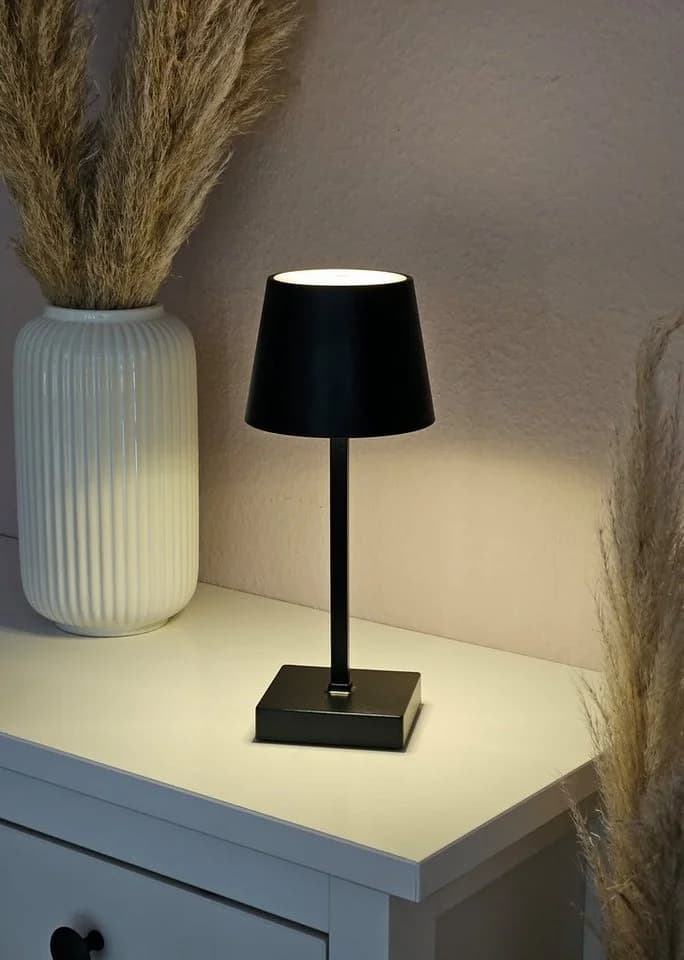 Meinposten LED Tischleuchte Touch dimmbar schwarz kabellos
