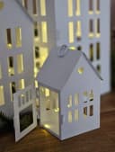 Meinposten Windlicht 3 Laternenhäuser Metall weiß 3er Set Bild 3