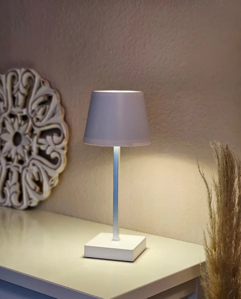 Meinposten LED Nachttischlampe Tischleuchte Touch dimmbar Weiß Silber - Bild 4