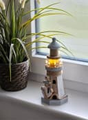 Meinposten Leuchtturm Fensterdekoration Holz LED Beleuchtung Maritim 24 cm Bild 1
