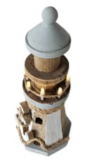 Meinposten Leuchtturm Fensterdekoration Holz LED Beleuchtung Maritim 24 cm Bild 3
