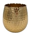 Meinposten Blumentopf Übertopf Vase Gold Metall Hammerschlag 18x18 cm Bild 2