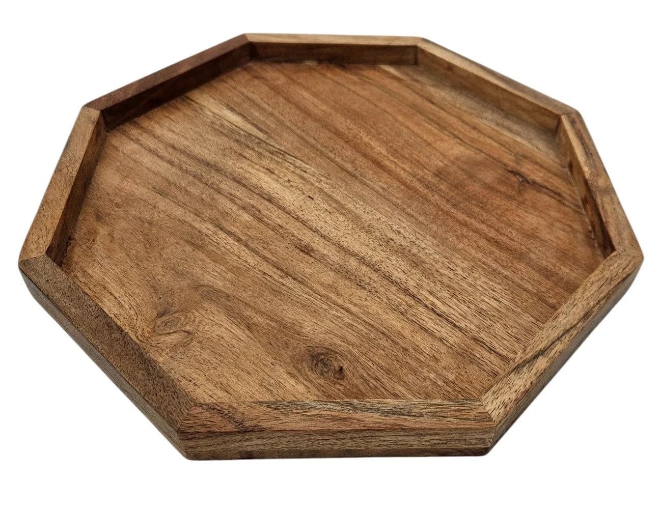 Meinposten Dekotablett Achteckig Akazie 25 cm Holztablett Kerzentablett - Bild 2