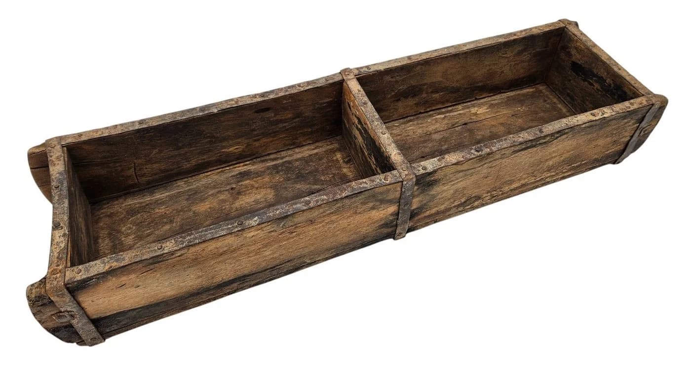 Meinposten Holzkiste Ziegelform Braun Recyceltes Holz - Bild 4