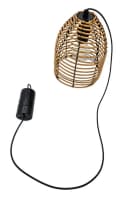 Meinposten Hängeleuchte LED Rattan Optik Außen Innenbereich 18x16 cm Gartenbeleuchtung Bild 3