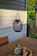 Meinposten LED Solarleuchte Gartenleuchte Metall Schwarz Warmweiß Bild 1