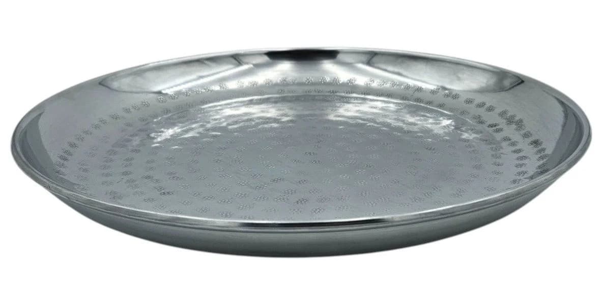 Meinposten Dekoschale silber Hammerschlag Unikat Kerzentablett - Bild 2