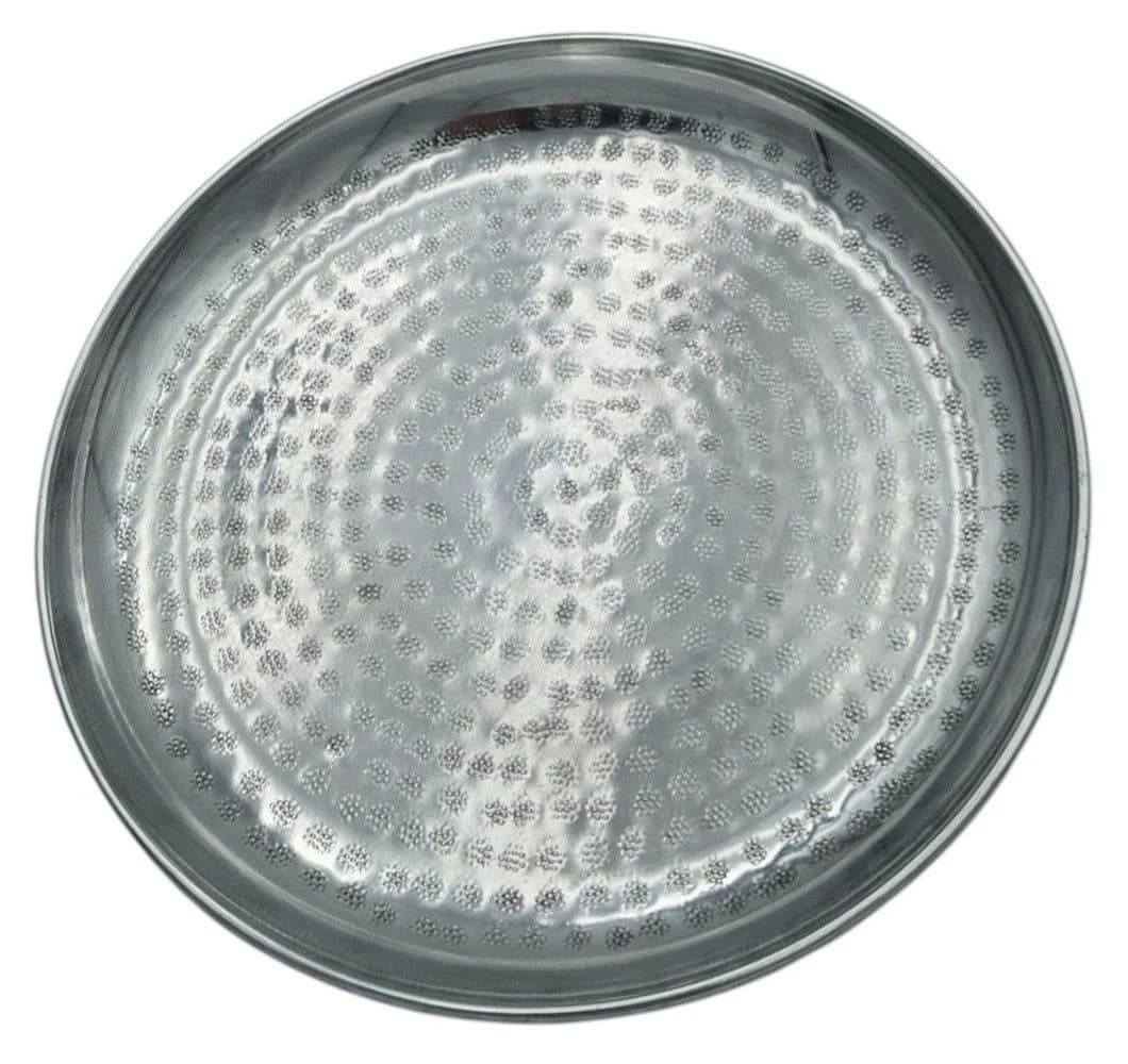 Meinposten Dekoschale silber Hammerschlag Unikat Kerzentablett - Bild 4