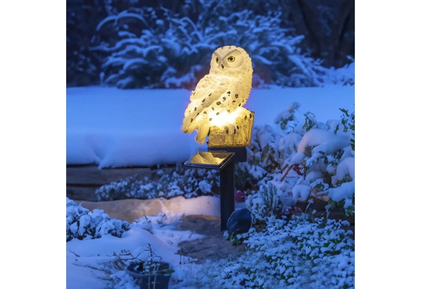 Meinposten Schneeeule Solarleuchte Gartenstecker Weiß - Bild 5