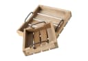 Meinposten Dekotablett Set Holz Metallgriff 20x20cm & 30x30cm Graubraun Bild 3