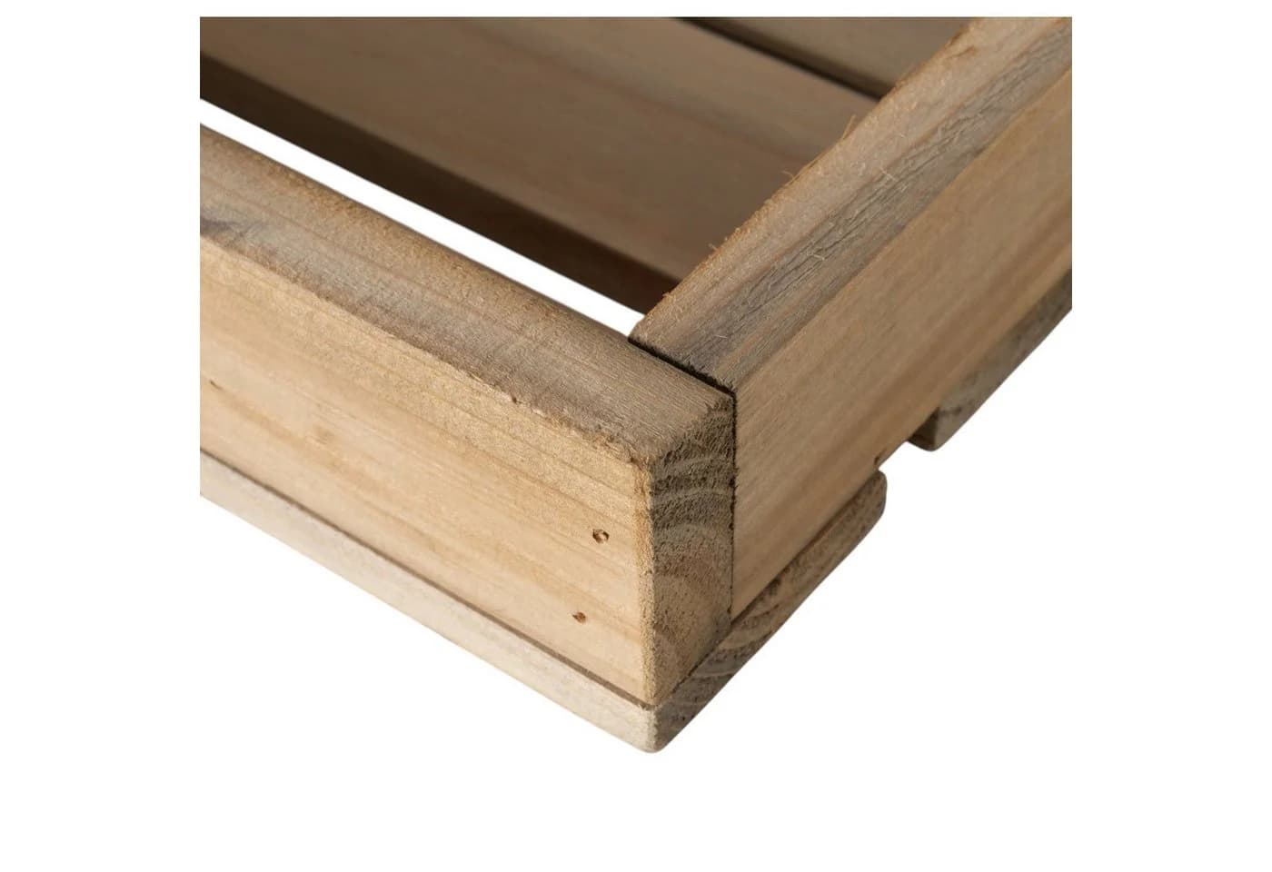Meinposten Dekotablett Set Holz Metallgriff 20x20cm & 30x30cm Graubraun - Bild 4