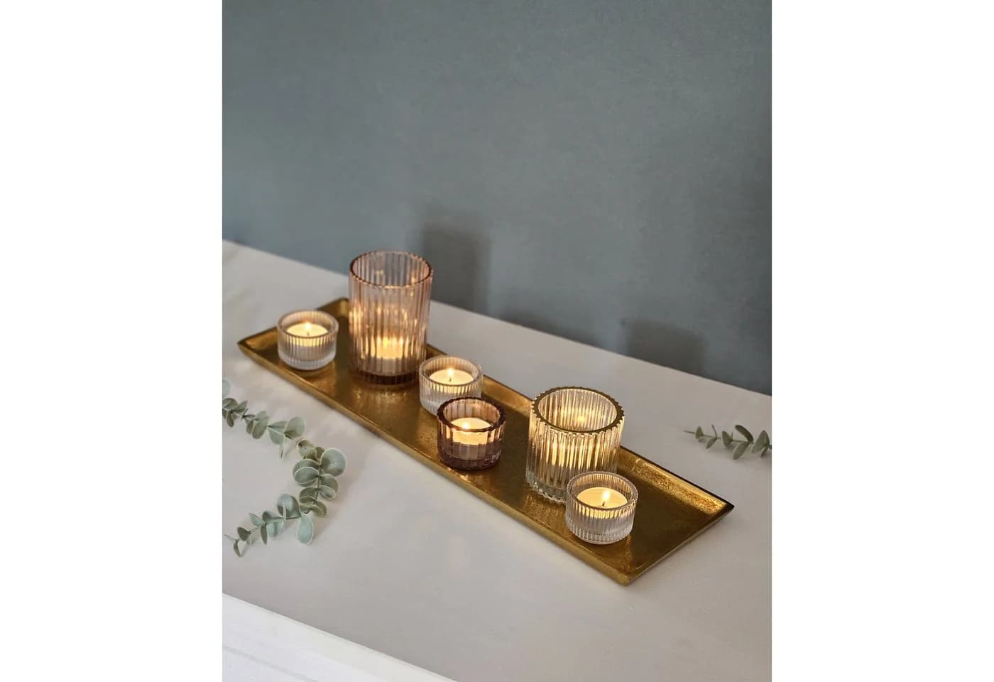 Meinposten Dekotablett Gold Aluminium Rechteckig