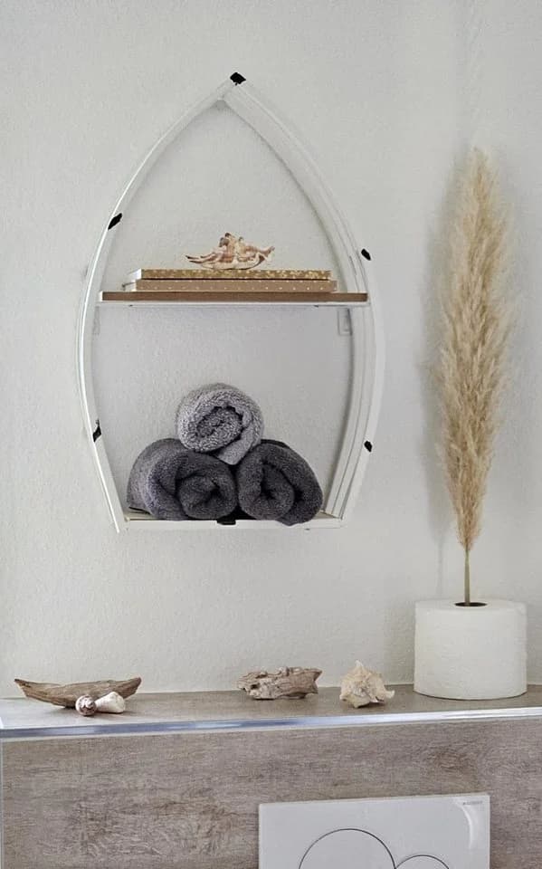 Meinposten Deko-Wandregal Boot Weiß Wandregal Maritim Metall MDF-Holz Shabby - Bild 3