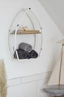 Meinposten Deko-Wandregal Boot Weiß Wandregal Maritim Metall MDF-Holz Shabby Bild 5