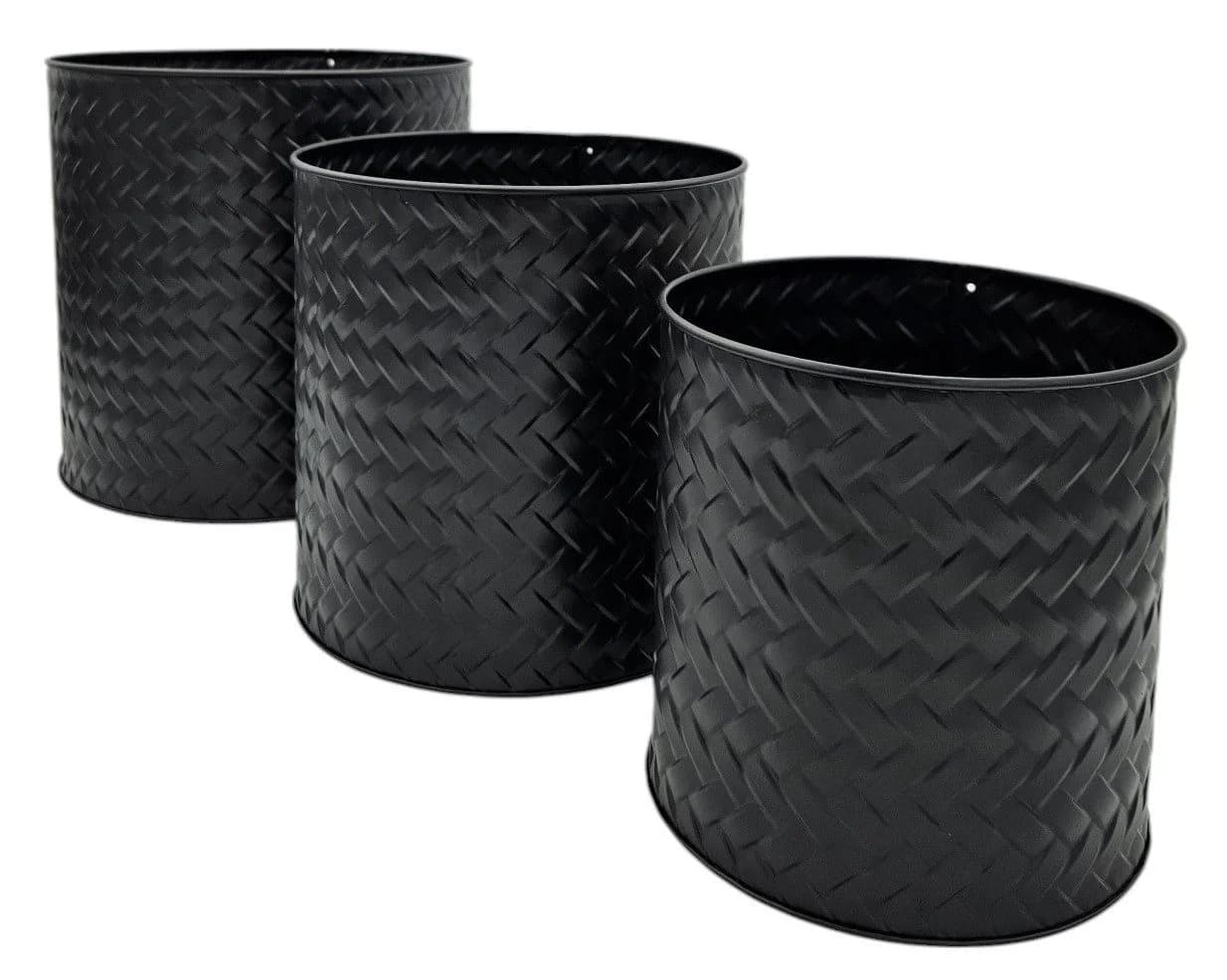 Meinposten Blumentopf 3er Set schwarz rund Metall - Bild 4
