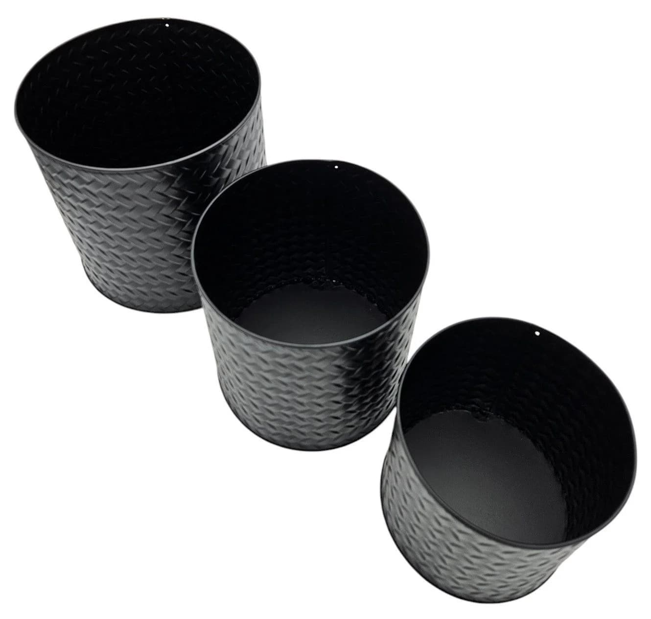 Meinposten Blumentopf 3er Set schwarz rund Metall - Bild 5