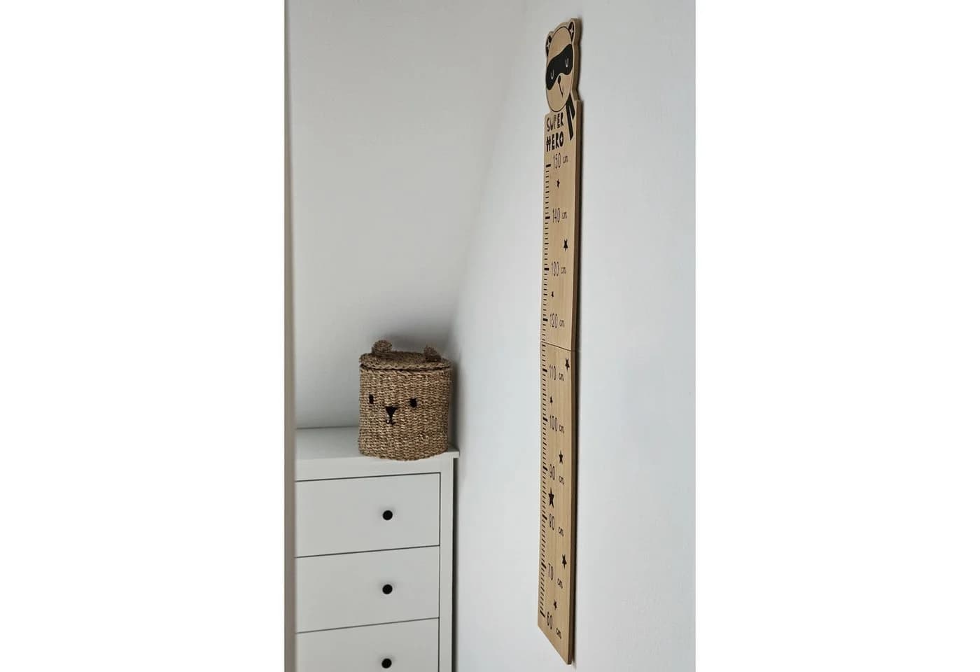 Meinposten Kinder Messlatte Holz 60-150 cm Braun - Bild 3