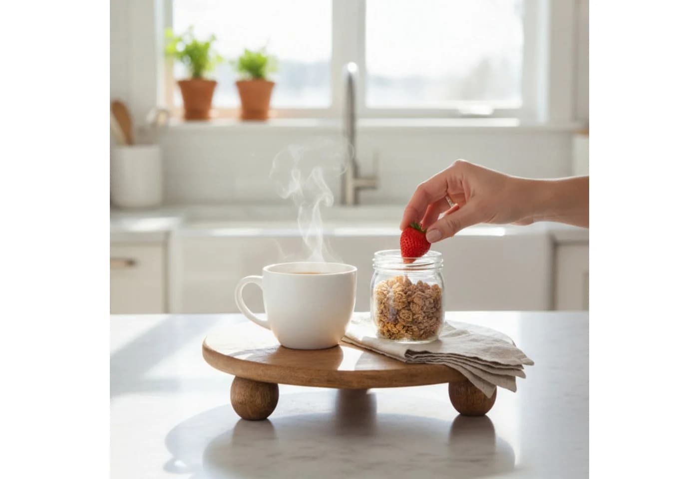 Meinposten Dekoteller Kerzentablett Mangoholz 29 cm
