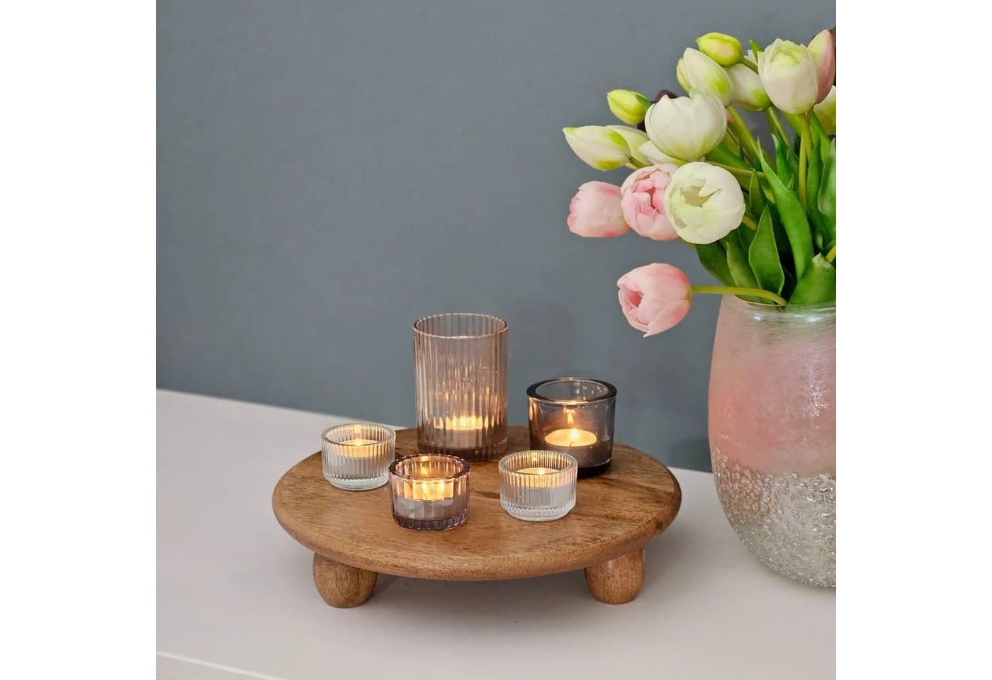 Meinposten Dekoteller Kerzentablett Mangoholz 29 cm - Bild 4