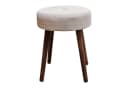 Moderner Sitzhocker aus Cord und Holz in Beige Bild 2