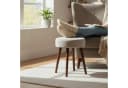 Moderner Sitzhocker aus Cord und Holz in Beige Bild 4