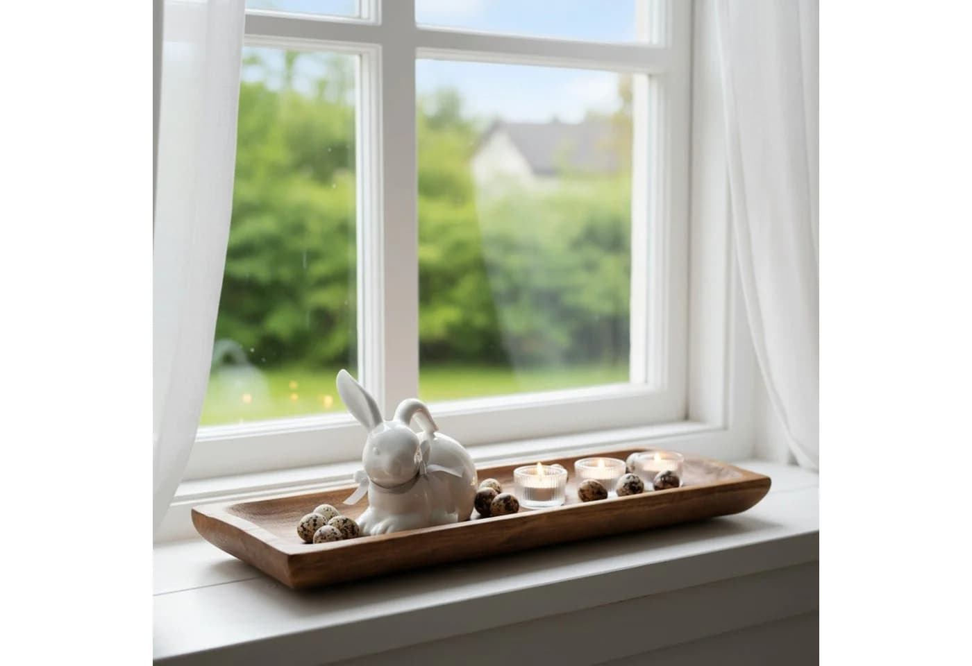 Meinposten Dekoschale Holztablett Braun 58x22 cm - Bild 5