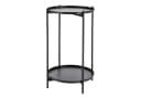 Meinposten Beistelltisch Couchtisch Telefontisch rund 28x48 cm Schwarz Creme Weiß Bild 2