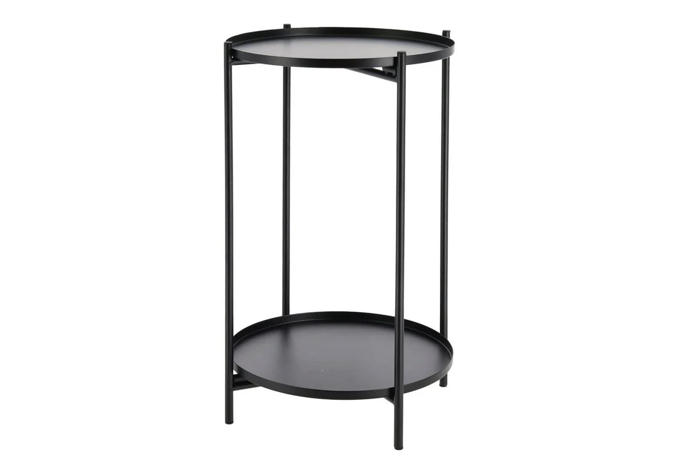 Meinposten Beistelltisch Couchtisch Telefontisch rund 28x48 cm Schwarz Creme Weiß - Bild 2