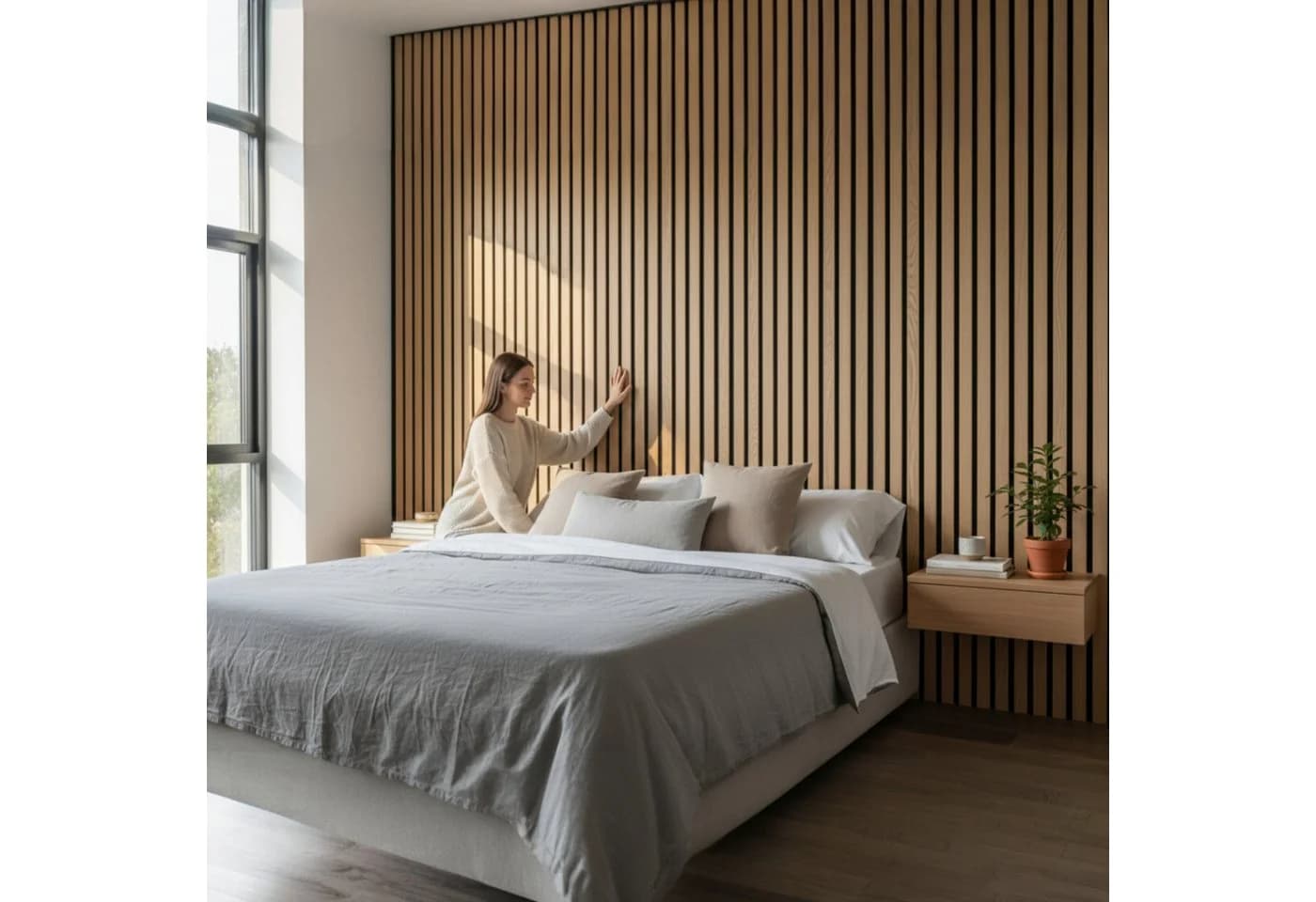 Meinposten Akustikpaneel Wandpaneel Holz 60x30 4 Stück - Bild 3