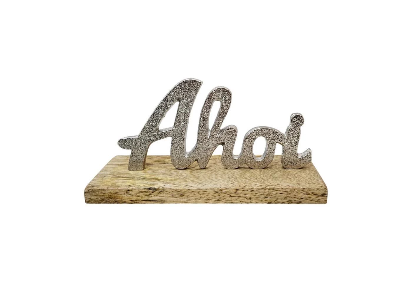 Meinposten Deko-Schild AHOI Maritim Mangoholz Metall - Bild 2