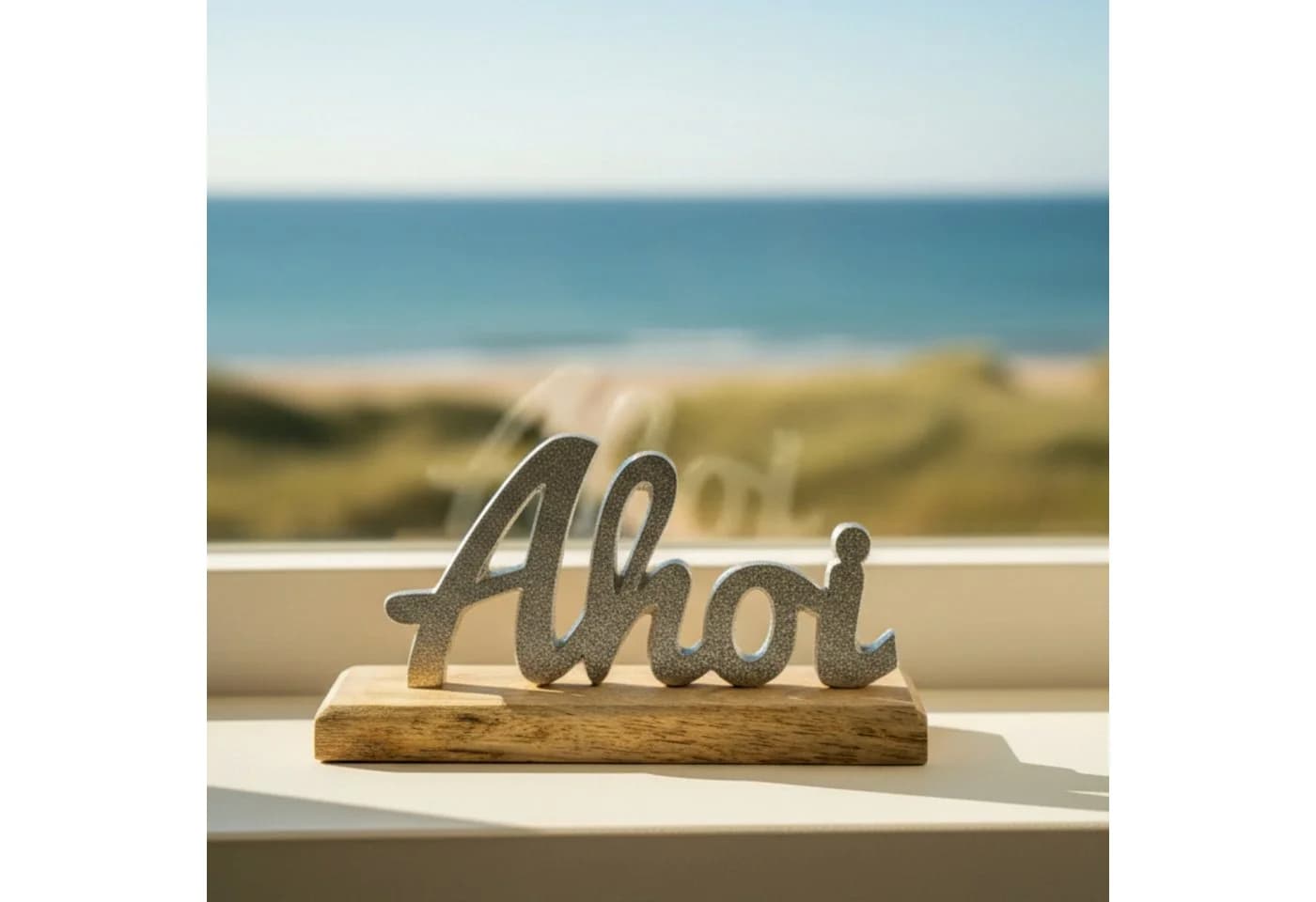 Meinposten Deko-Schild AHOI Maritim Mangoholz Metall - Bild 3