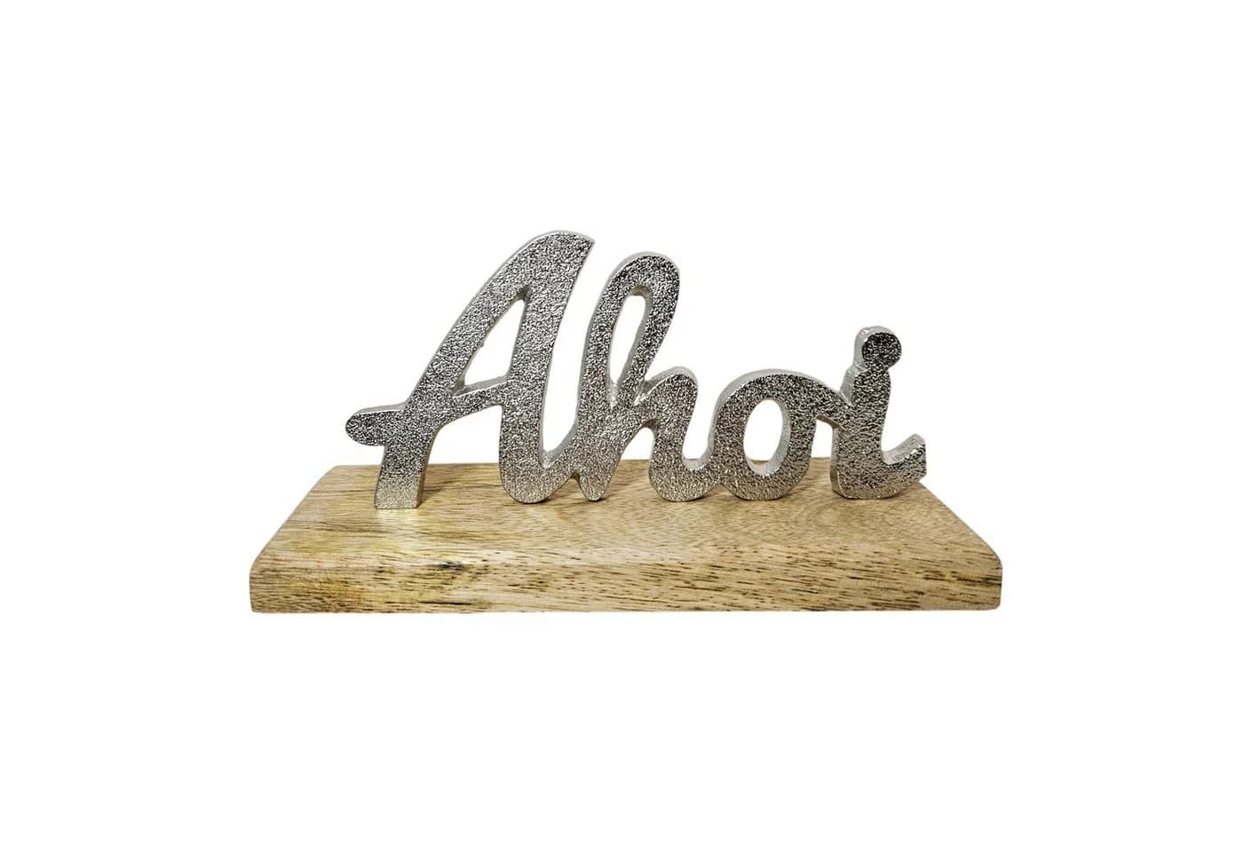Meinposten Deko-Schild AHOI Maritim Mangoholz Metall - Bild 5