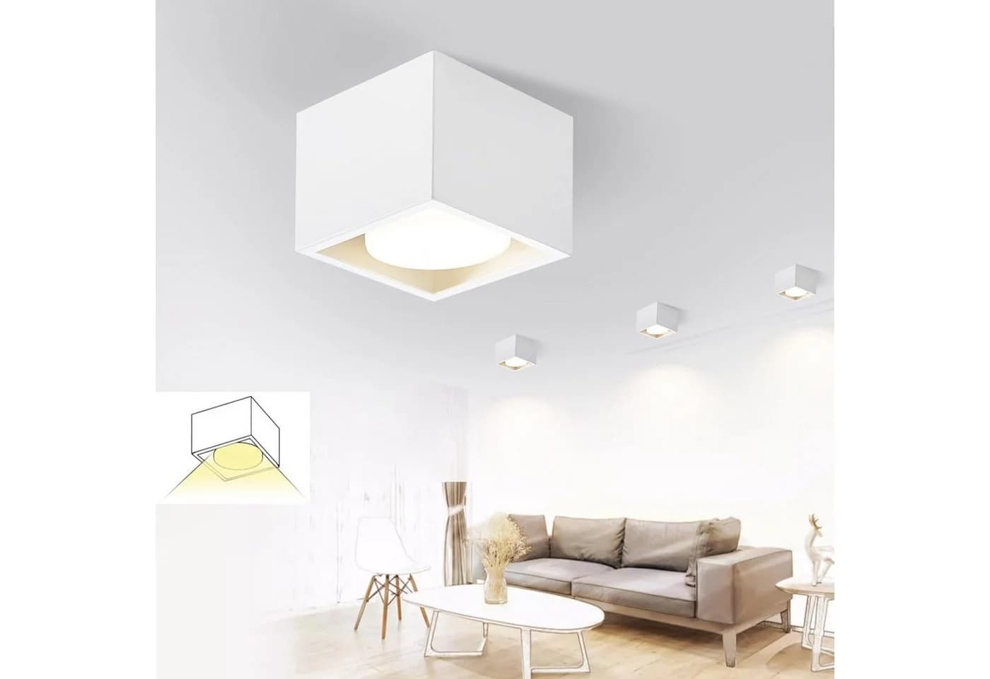 ZMH Deckenspots Modern Weiß GX53 Schwenkbar - Bild 2