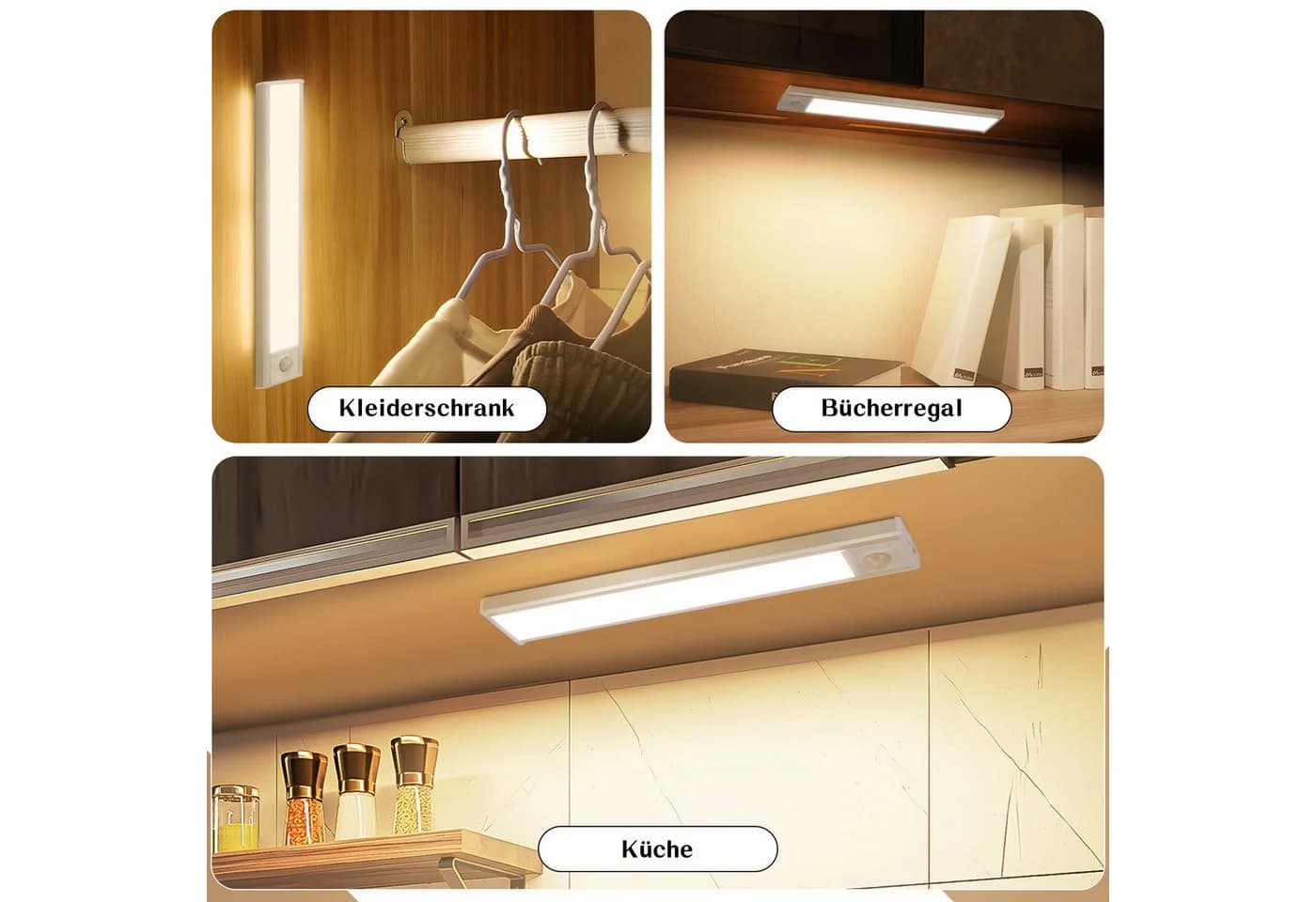 ZMH LED Unterbauleuchte mit Bewegungsmelder 3000-6500K 20CM Dimmbar