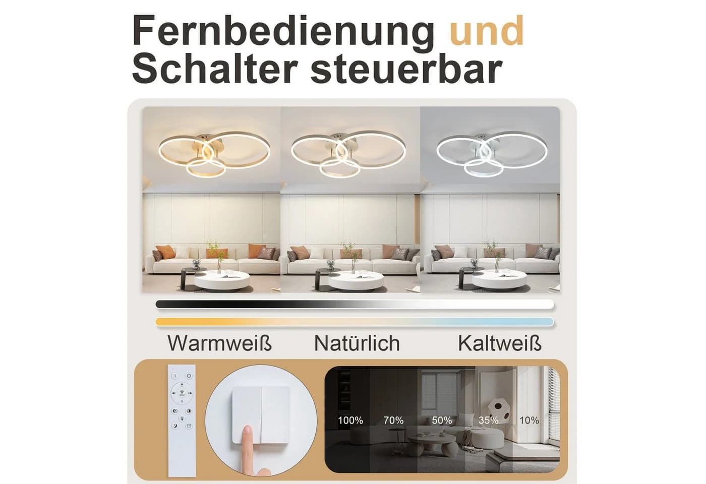 Moderne Deckenleuchte aus Aluminium und Acryl in Schwarz und Gold - Bild 3