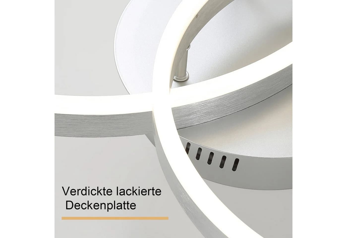 Moderne Deckenleuchte aus Aluminium und Acryl in Schwarz und Gold - Bild 5