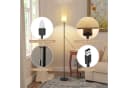 ZMH LED Stehlampe Dimmbar Retro Stoffschirm Beige Bild 4