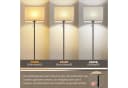 ZMH LED Stehlampe Retro Dimmbar Schwarz/Beige Stoffschirm Bild 3