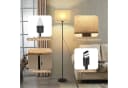 ZMH LED Stehlampe Retro Dimmbar Schwarz/Beige Stoffschirm Bild 5