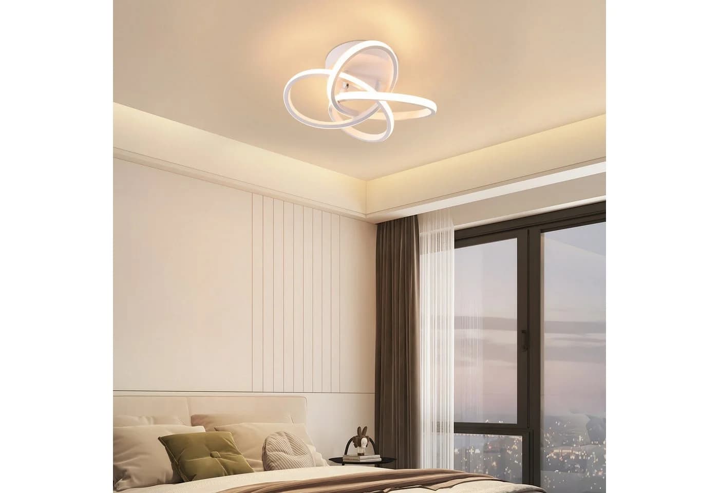 ZMH LED Deckenleuchte Modern Blume 28W Dimmbar Fernbedienung