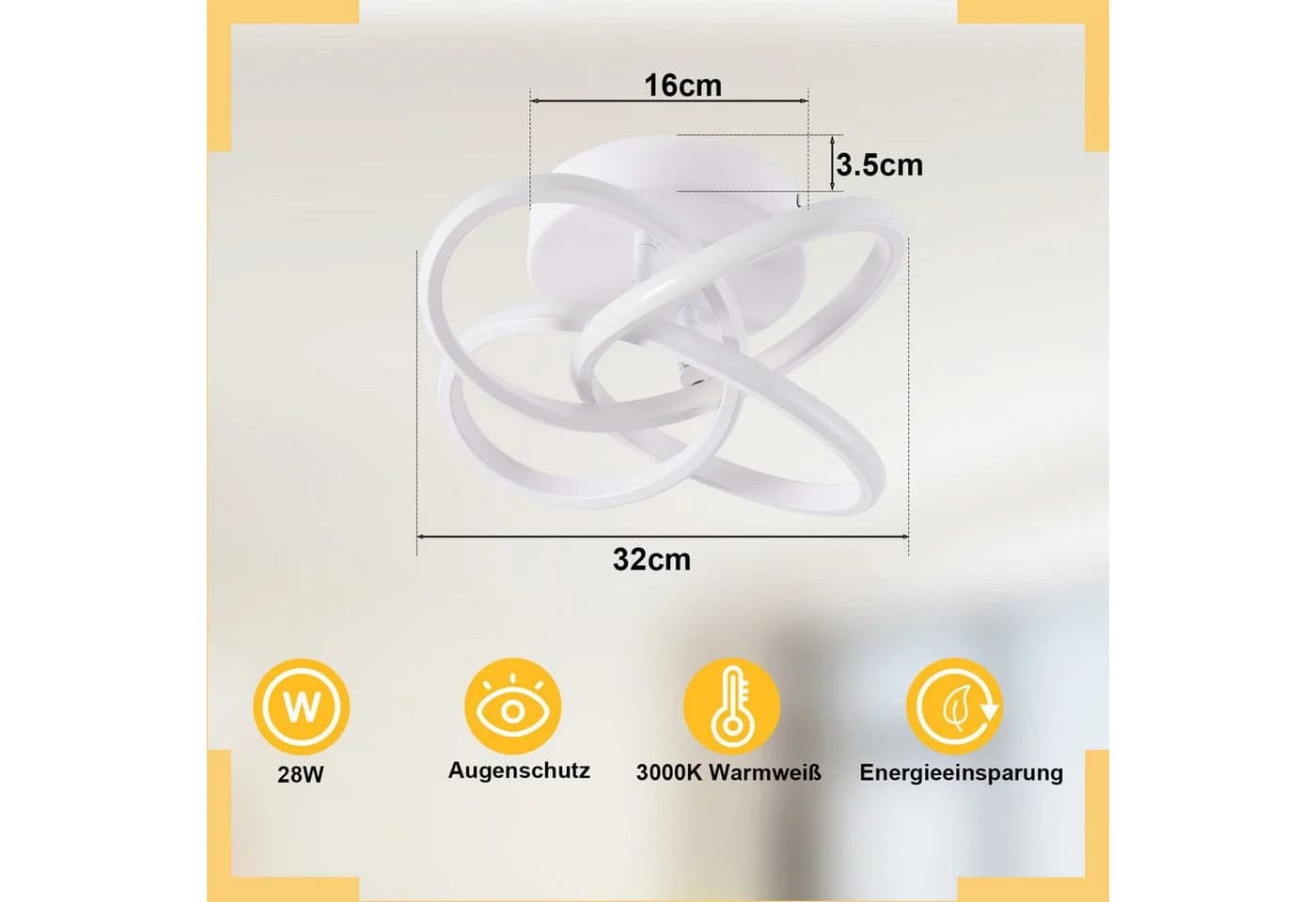 ZMH LED Deckenleuchte Modern Blume 28W Dimmbar Fernbedienung - Bild 3