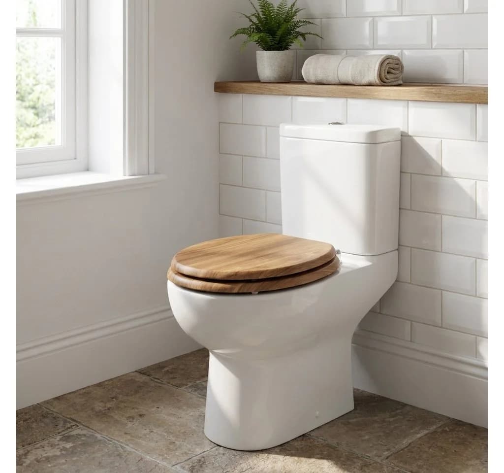 kowdom WC-Sitz MDF Soft-Close Holzoptik Braun - Bild 3