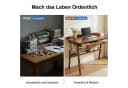 kowdom Schreibtisch Mid-Century Massivholz Walnuss 2 Schubladen Bild 5