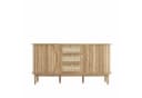 kowdom Sideboard Rattan 140 cm Walnussholz-Optik Massivholzbeine Bild 2