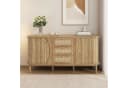 kowdom Sideboard Rattan 140 cm Walnussholz-Optik Massivholzbeine Bild 3
