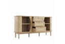 kowdom Sideboard Rattan 140 cm Walnussholz-Optik Massivholzbeine Bild 5