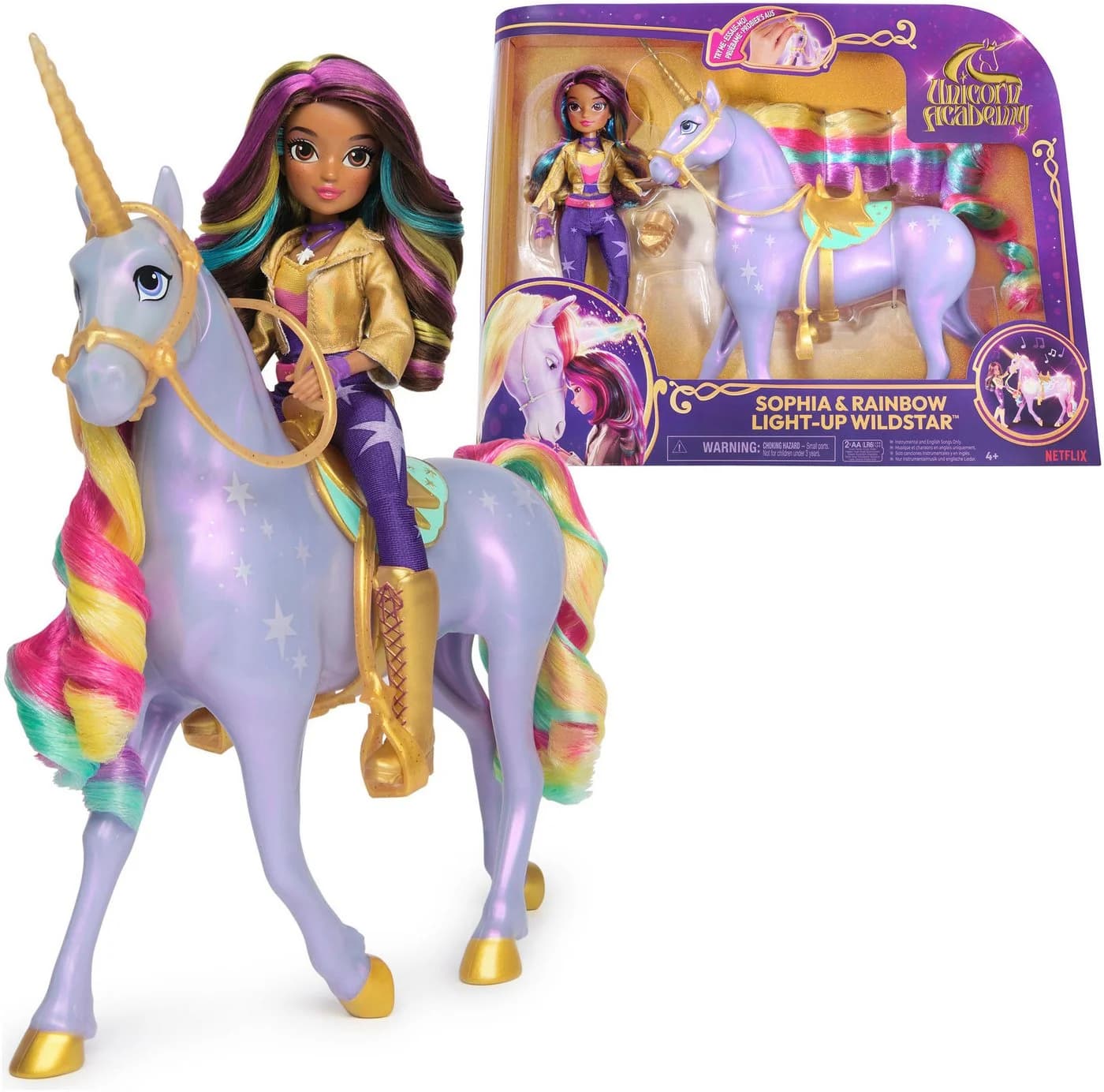 Spin Master Anziehpuppe Unicorn Academy - Interactive Rainbow Light-Up Wildstar & Sophia (Set), mit Licht- & Soundeffekt - Bild 2