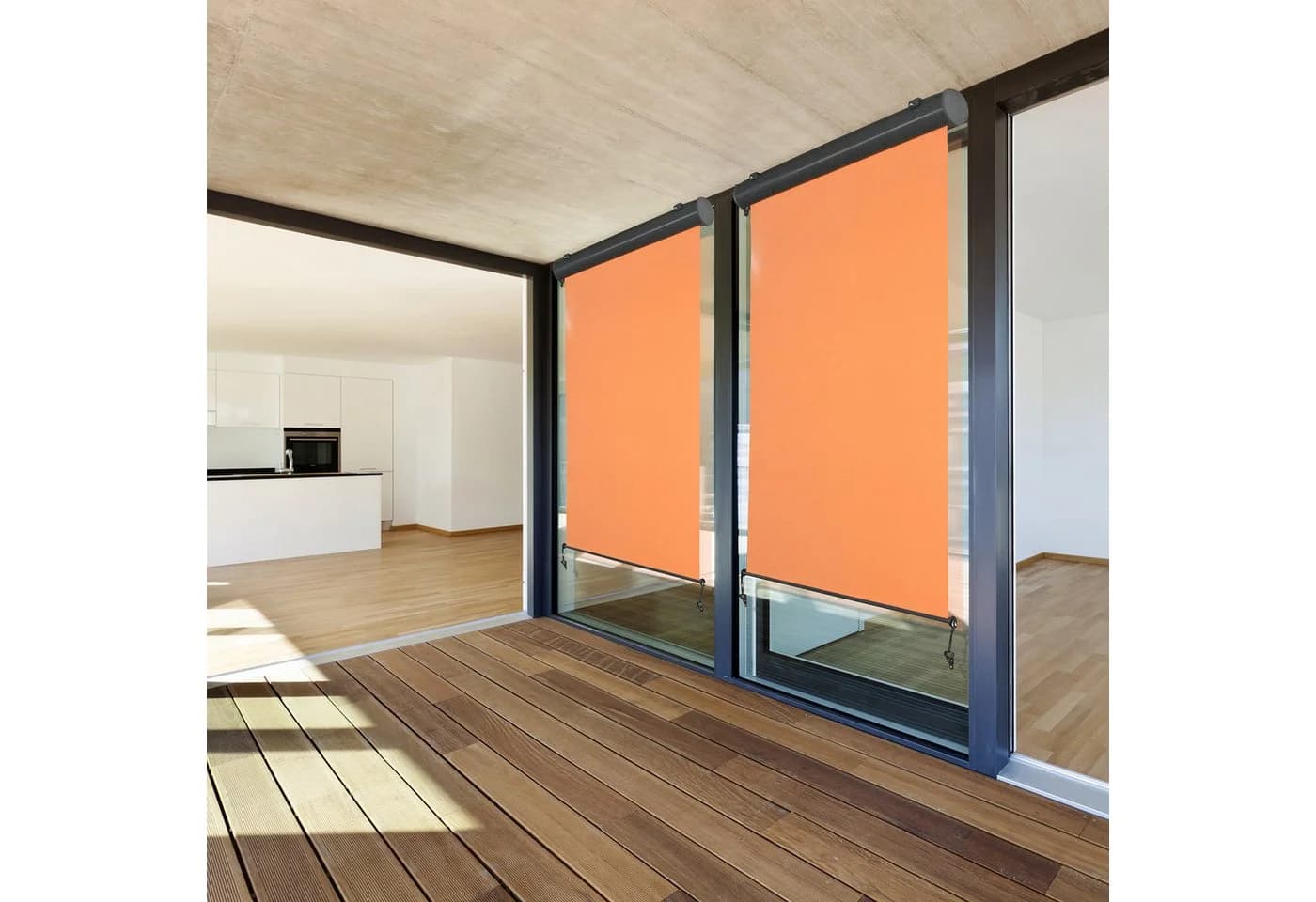 HORI Senkrechtmarkise Orange ausziehbar Sichtschutz - Bild 3